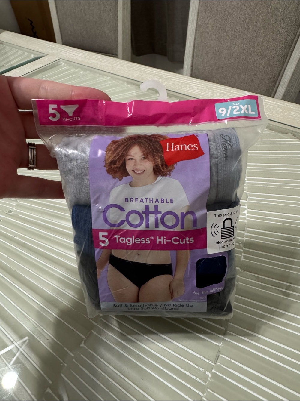 Hanes Breathable Cotton Tagless Hi-Cuts 5-Pack - Gray, Navy, Black 2XL